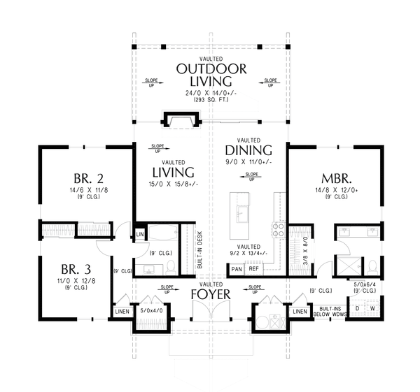 Home Plan - Contemporary Floor Plan - Main Floor Plan #48-1202