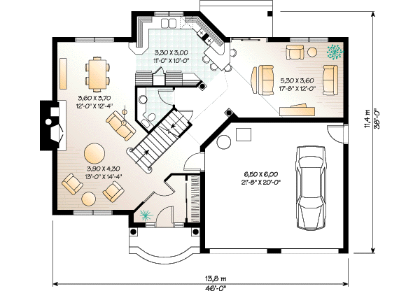 Dream House Plan - Traditional Floor Plan - Main Floor Plan #23-246