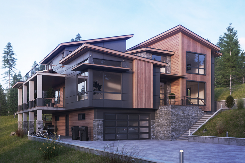 Dream House Plan - Exterior - Front Elevation 3 for Contemporary House Plan #1066-37 - 4 bed, 5.5 bath