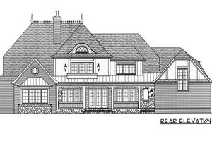 Exterior - Rear Elevation for European House Plan #413-125 - 5 bed, 4.5 bath