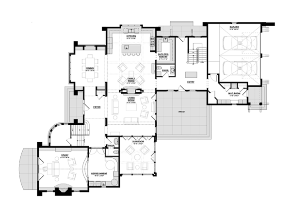 House Design - Tudor Floor Plan - Main Floor Plan #928-275