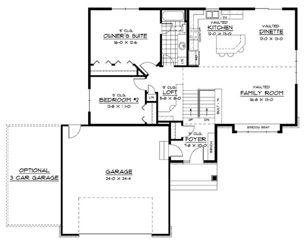 Architectural House Design - Contemporary Floor Plan - Main Floor Plan #51-588