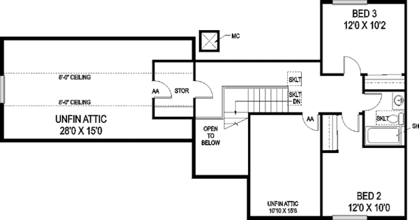 Home Plan - Craftsman Floor Plan - Upper Floor Plan #60-1003