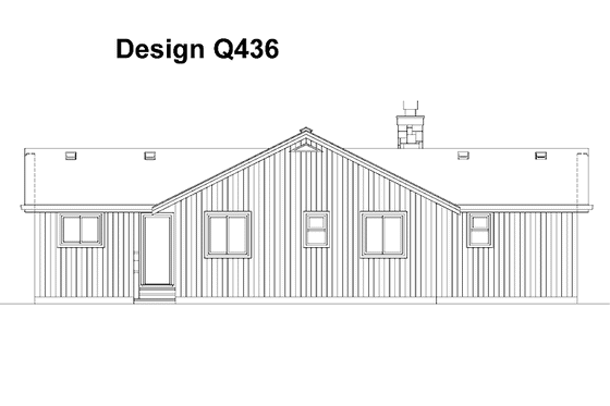 Exterior - Rear Elevation House Plan #47-876 - 3 bed, 2 bath