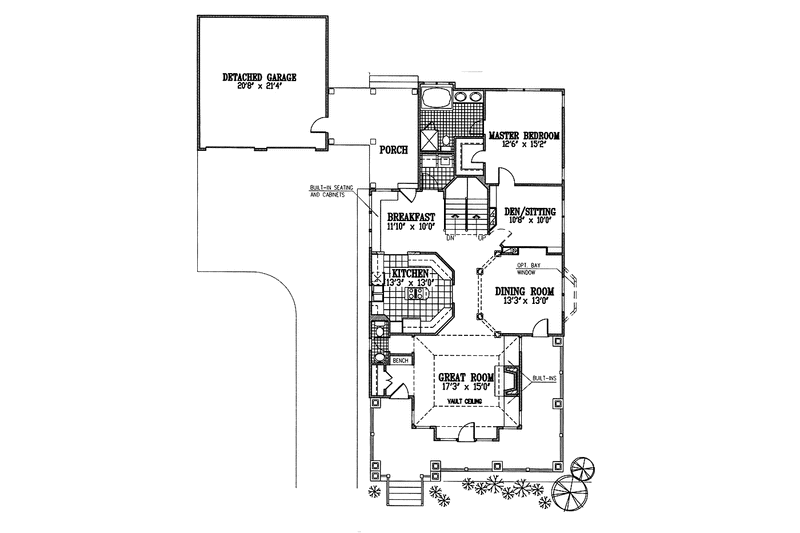House Design - Floor Plan - Main Floor for Country House Plan #953-111 - 3 bed, 2.5 bath