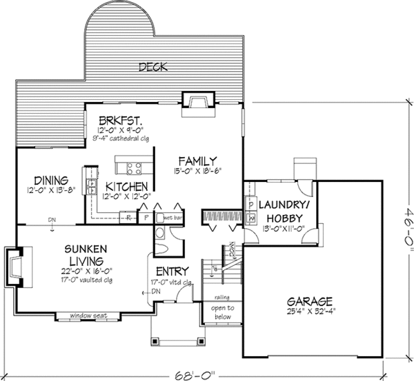 House Plan Design - Prairie Floor Plan - Main Floor Plan #320-1121