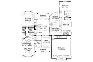 Floor Plan - Main Floor for Country House Plan #929-610 - 4 bed, 3 bath