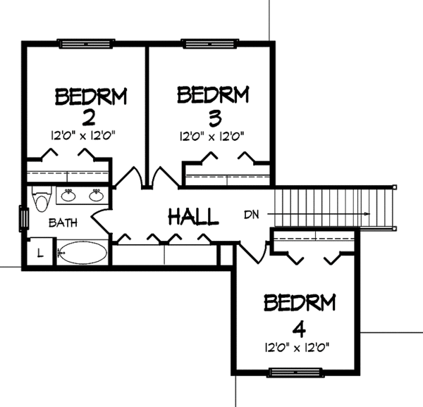 Home Plan - Traditional Floor Plan - Upper Floor Plan #320-1455