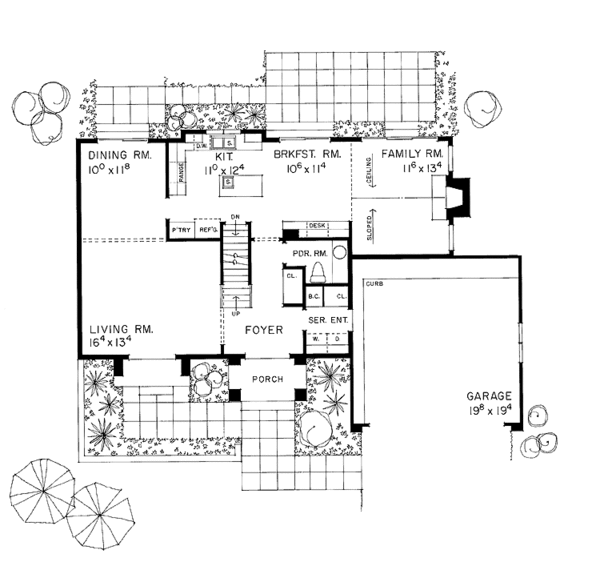 Home Plan - Mediterranean Floor Plan - Main Floor Plan #72-994