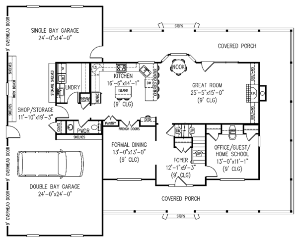 Architectural House Design - Victorian Floor Plan - Main Floor Plan #11-263