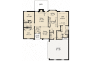 European Style House Plan - 3 Beds 2 Baths 1444 Sq/Ft Plan #36-496 