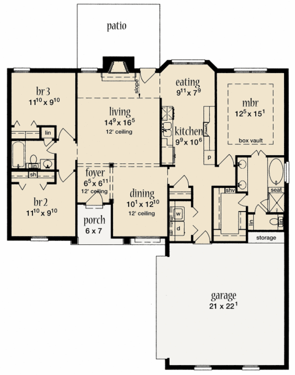 Dream House Plan - European Floor Plan - Main Floor Plan #36-496