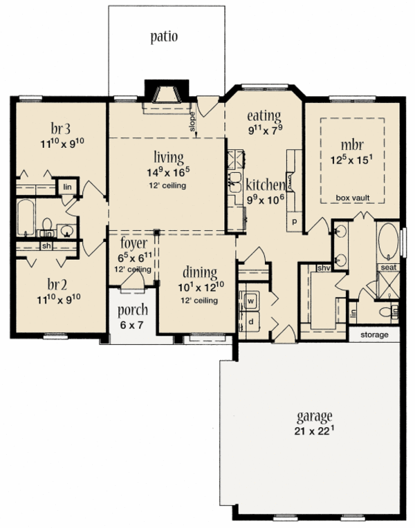 European Floor Plan - Main Floor Plan #36-496