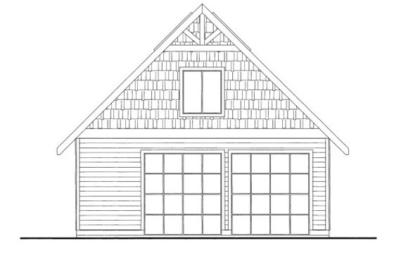 Exterior - Front Elevation 3 for Bungalow House Plan #117-660, 0.5 bath