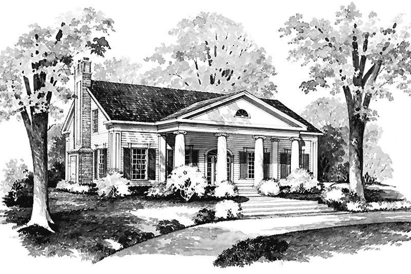Home Plan - Exterior - Front Elevation 3 for Classical House Plan #72-685 - 3 bed, 2.5 bath