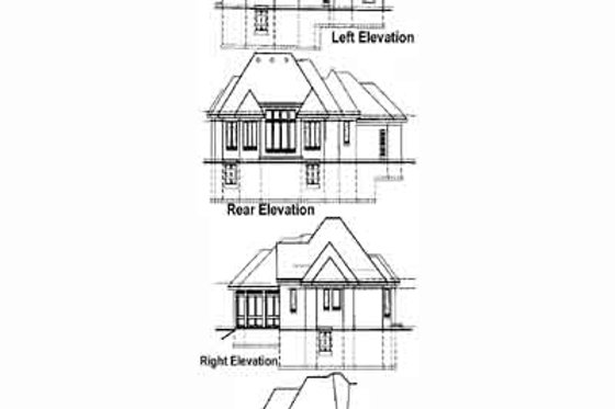 Exterior - Rear Elevation for Traditional House Plan #67-675 - 2 bed, 2.5 bath