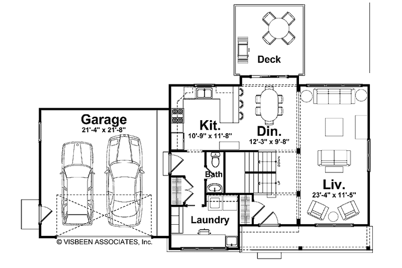 Home Plan - Floor Plan - Main Floor for Country House Plan #928-127 - 3 bed, 2.5 bath