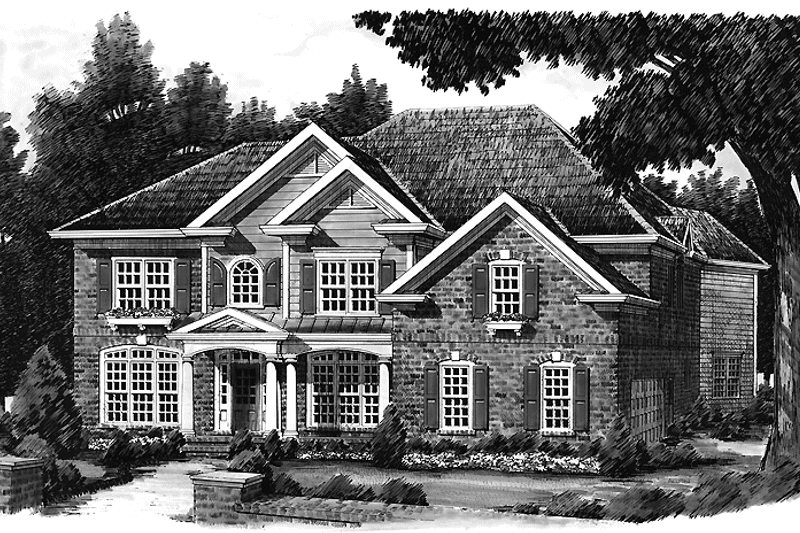 Dream House Plan - Exterior - Front Elevation 3 for Colonial House Plan #927-832 - 5 bed, 4.5 bath