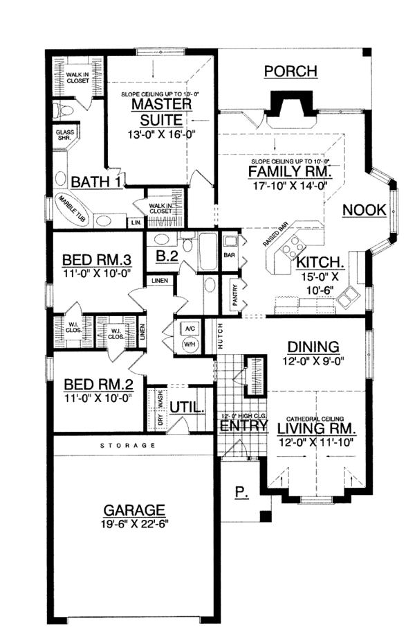Dream House Plan - Traditional Floor Plan - Main Floor Plan #40-488