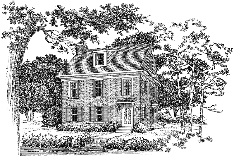 House Plan Design - Colonial Exterior - Front Elevation Plan #72-986