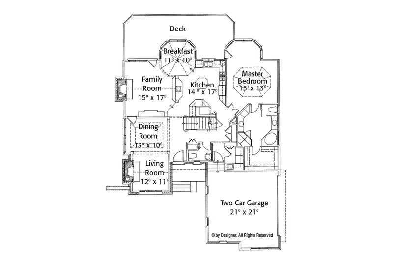 Home Plan - Floor Plan - Main Floor for Country House Plan #429-292 - 3 bed, 2.5 bath