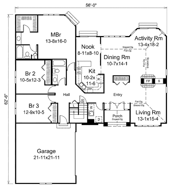 Home Plan - Mediterranean Floor Plan - Main Floor Plan #57-432