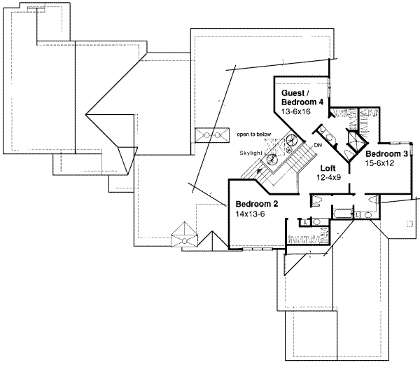 Modern Floor Plan - Upper Floor Plan #320-135