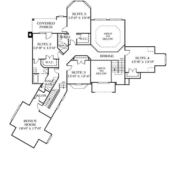 House Plan Design - European Floor Plan - Upper Floor Plan #453-190