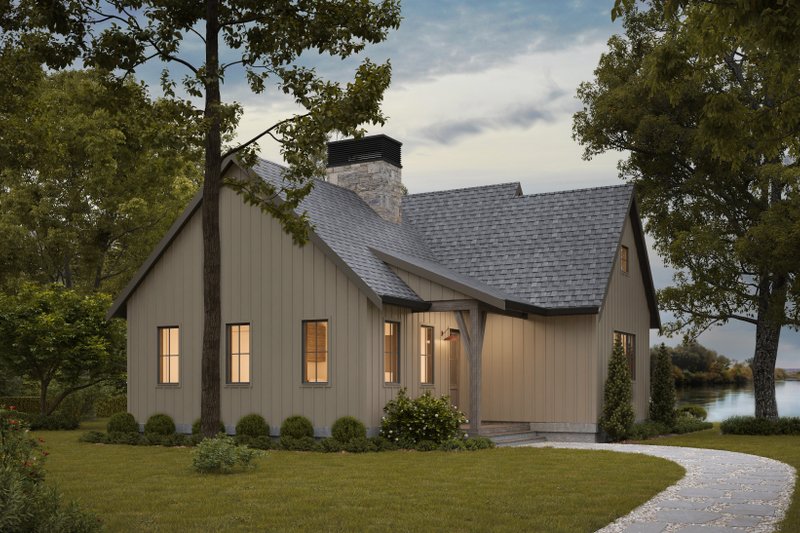 House Blueprint - Exterior - Rear Elevation for Cabin House Plan #1114-40 - 2 bed, 1 bath