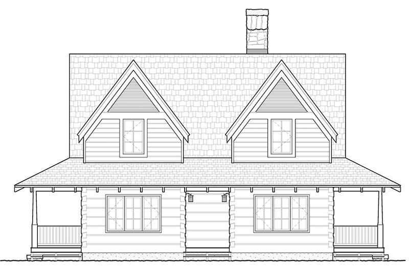 Dream House Plan - Exterior - Front Elevation 4 for Log House Plan #928-281 - 2 bed, 2 bath