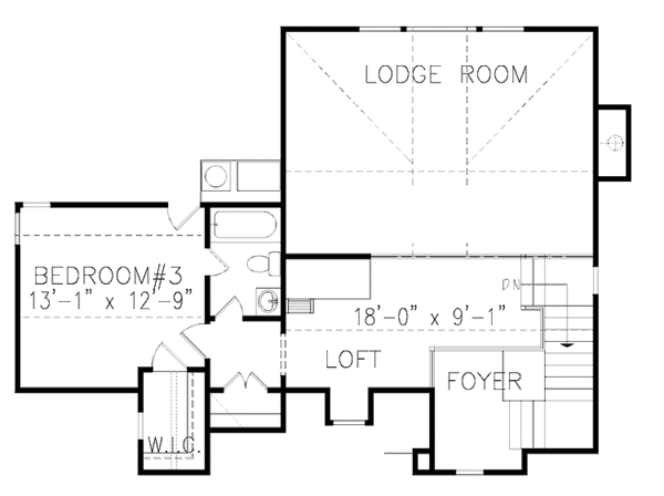 Dream House Plan - Craftsman Floor Plan - Upper Floor Plan #54-337