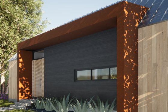 Exterior - Front Elevation 4 for Modern House Plan #933-5 - 2 bed, 2 bath