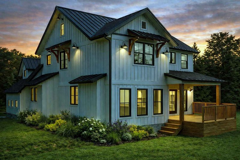 House Blueprint - Exterior - Rear Elevation 1 for Farmhouse House Plan #1101-59 - 3 bed, 2.5 bath