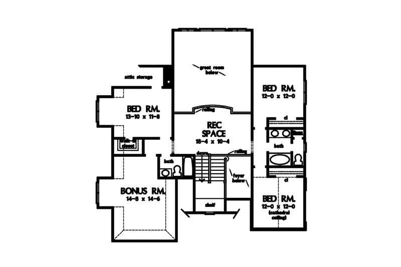 Home Plan - Floor Plan - Upper Floor for European House Plan #929-838 - 5 bed, 4 bath