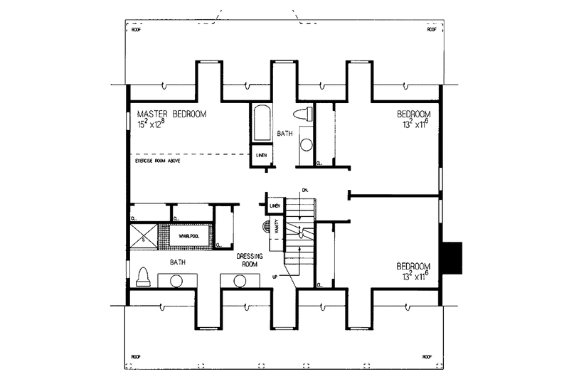 Dream House Plan - Floor Plan - Upper Floor for Colonial House Plan #72-813 - 3 bed, 3 bath