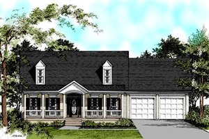 Colonial Exterior - Front Elevation Plan #56-137