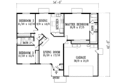 Adobe / Southwestern Style House Plan - 3 Beds 2 Baths 1557 Sq/Ft Plan #1-1288 