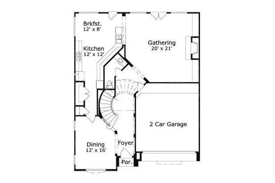 Floor Plan - Main Floor for Mediterranean House Plan #411-532 - 4 bed, 3.5 bath