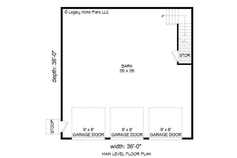 Architectural House Design - Floor Plan - Main Floor for Country House Plan #932-595, 0 bath