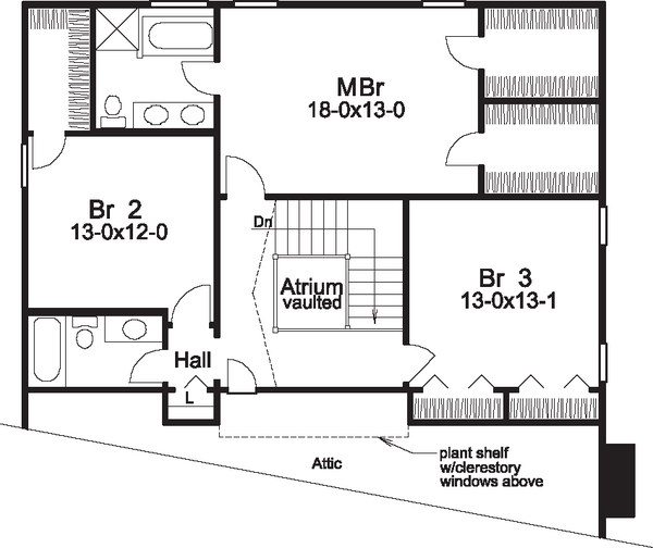 Floor Plan - Upper Floor Plan #57-581
