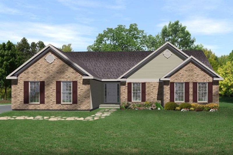 Architectural House Design - Ranch Exterior - Front Elevation Plan #22-457