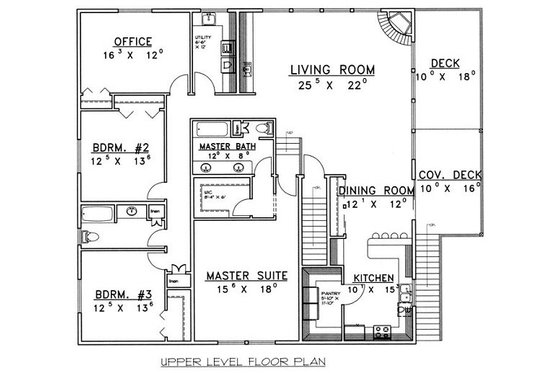 Floor Plan - Main Floor for Traditional House Plan #117-538 - 3 bed, 2 bath