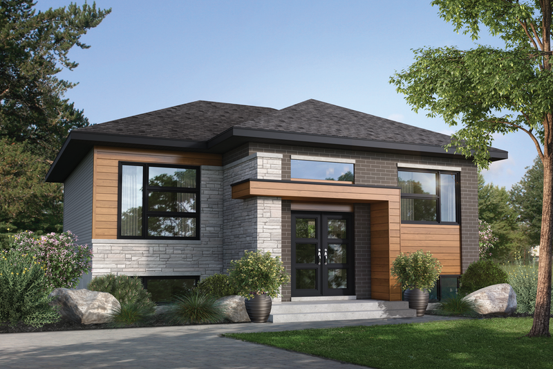 House Blueprint - Contemporary Exterior - Front Elevation Plan #25-4895