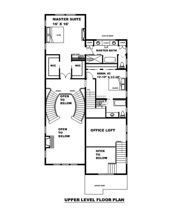 Architectural House Design - Traditional Floor Plan - Upper Floor Plan #117-912