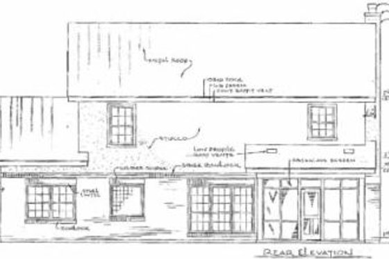 Exterior - Rear Elevation for Traditional House Plan #14-219 - 3 bed, 2.5 bath