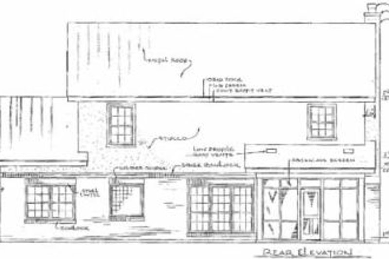 Architectural House Design - Exterior - Rear Elevation for Traditional House Plan #14-219 - 3 bed, 2.5 bath