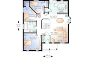 European Style House Plan - 3 Beds 1 Baths 1321 Sq/Ft Plan #23-324 