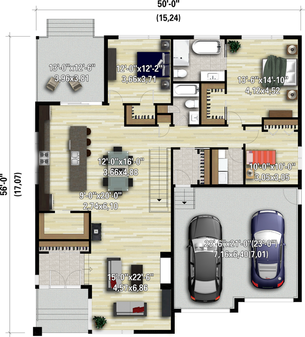 Architectural House Design - Contemporary Floor Plan - Main Floor Plan #25-4896