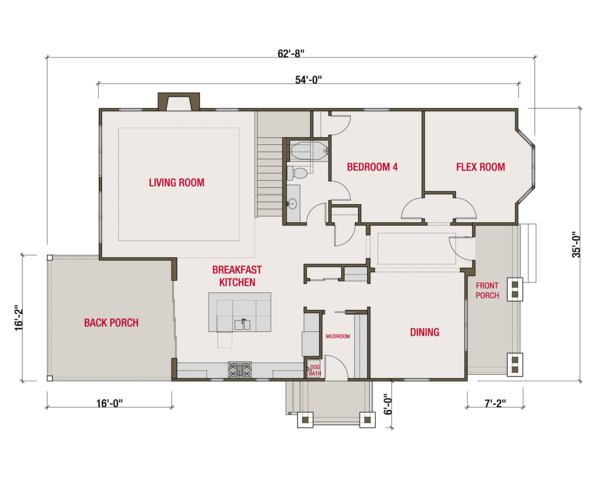 House Plan Design - Farmhouse Floor Plan - Main Floor Plan #461-59