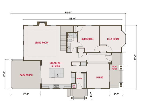 Farmhouse Floor Plan - Main Floor Plan #461-59